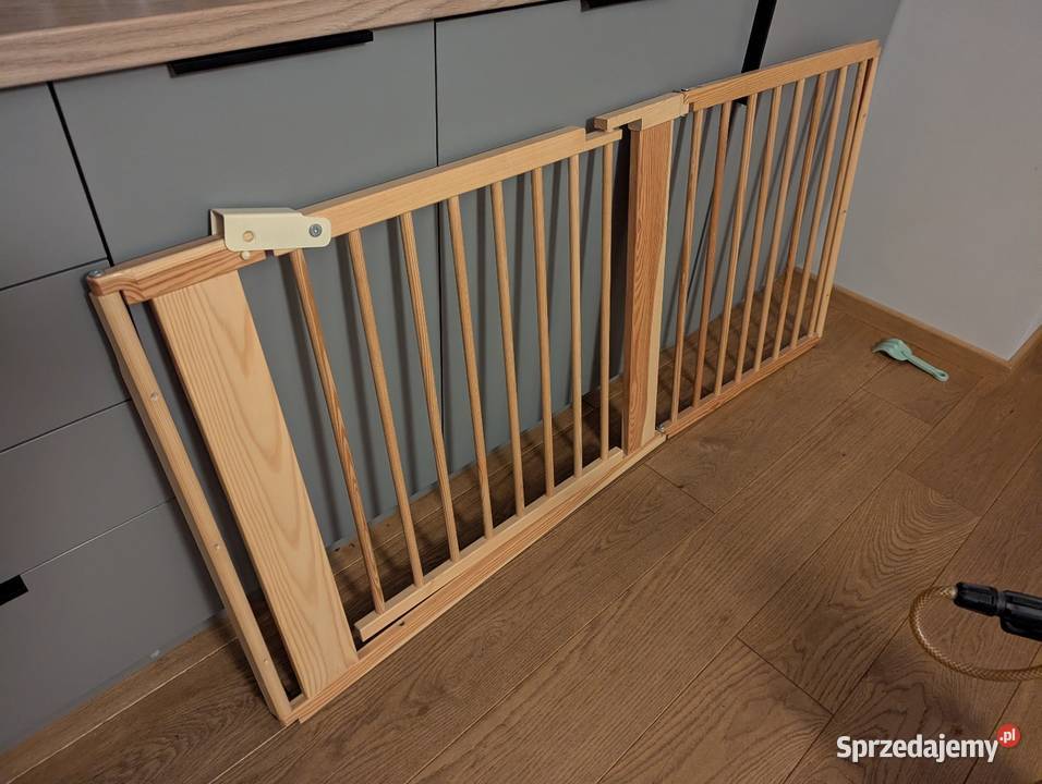 Okazja bramka ochronna na schody drewniana stan Kobyłka