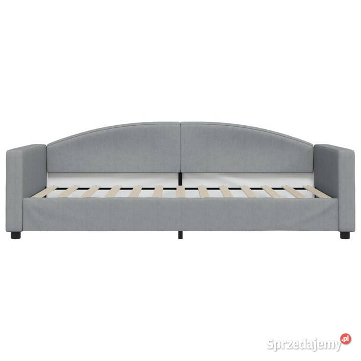 Sofa z funkcją spania jasnoszara obita tkaniną Warszawa