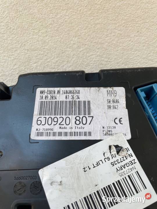 LICZNIK ZEGARY SEAT IBIZA IV LIFT 6J0920807 osobowe mazowieckie