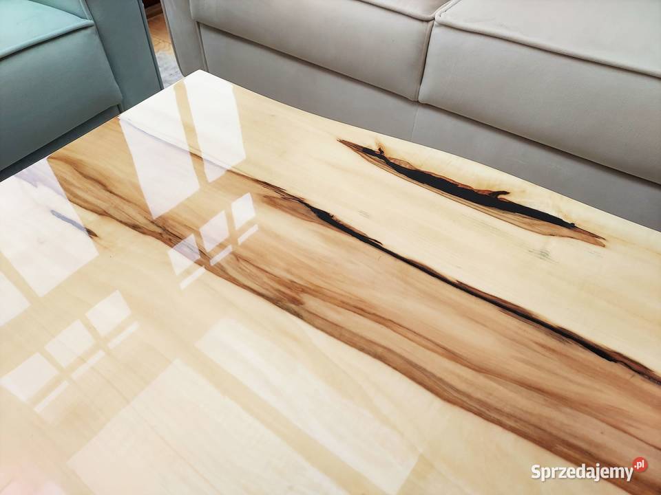 Stolik kawowy z plastra drewna glamour złoty Warszawa