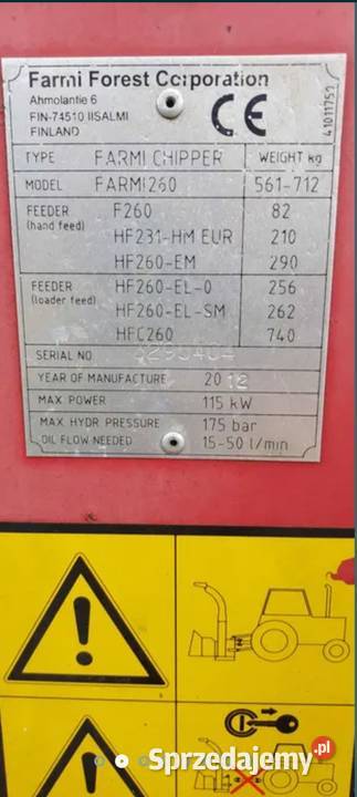 Rębak zawieszany FARMI 260 Kwidzyn