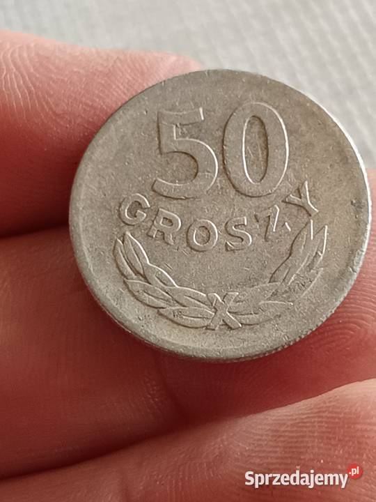 Sprzdammonete 50 groszy 1957 rokmala skretka Chełm