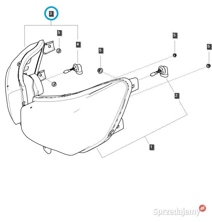 Lampa przednia prawa TRG760 LS MT125 podkarpackie Tajęcina