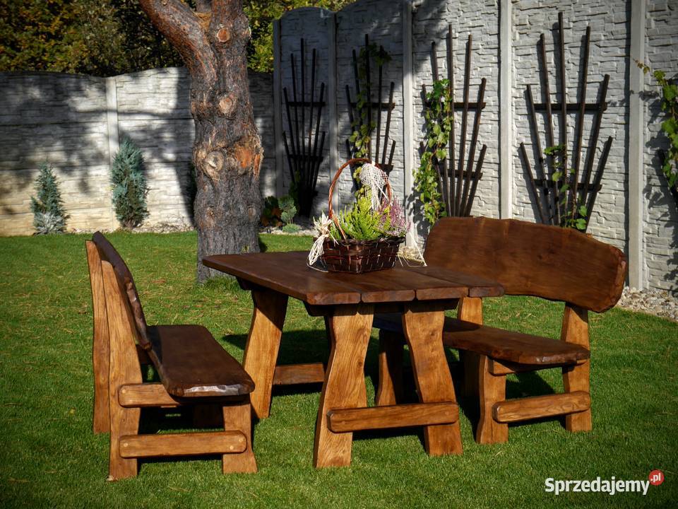 komplet mebli ogrodowych zestaw drewniane stół
