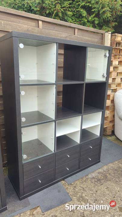 Regał IKEA Kallax 4x3 czarnobrąz witryna