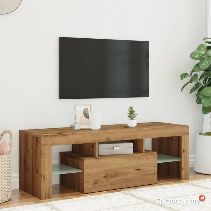 Szafka pod TV z oświetleniem LED dąb artisan Warszawa