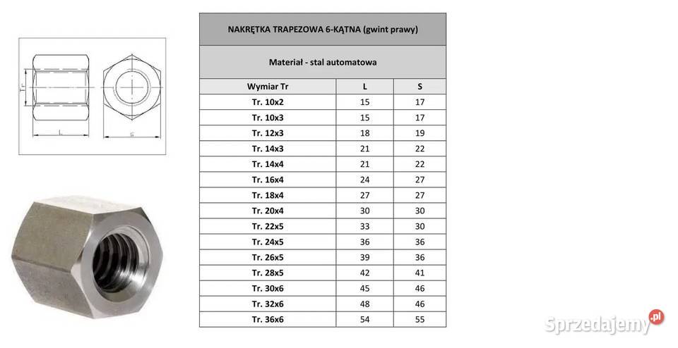 Śruby trapezowe nakrętki trapezowe Sprzęt i akcesoria budowlane Żywiec sprzedam