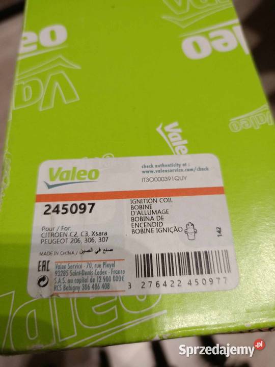 Cewka Zapłonowa 245097 VALEO Citroen C2 C3 Xsara łódzkie Łódź