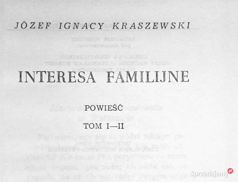 Interesa familijne Powieść Tom 1234 J I twarda z obwolutą Chełm
