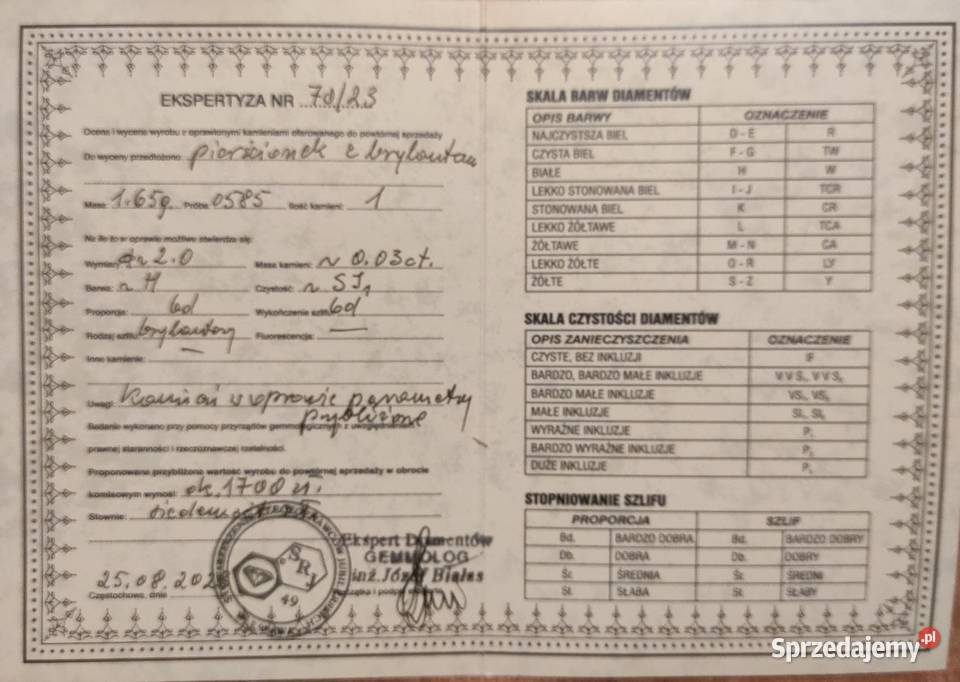 Pierścionek z brylantem 14K 585 Kraków