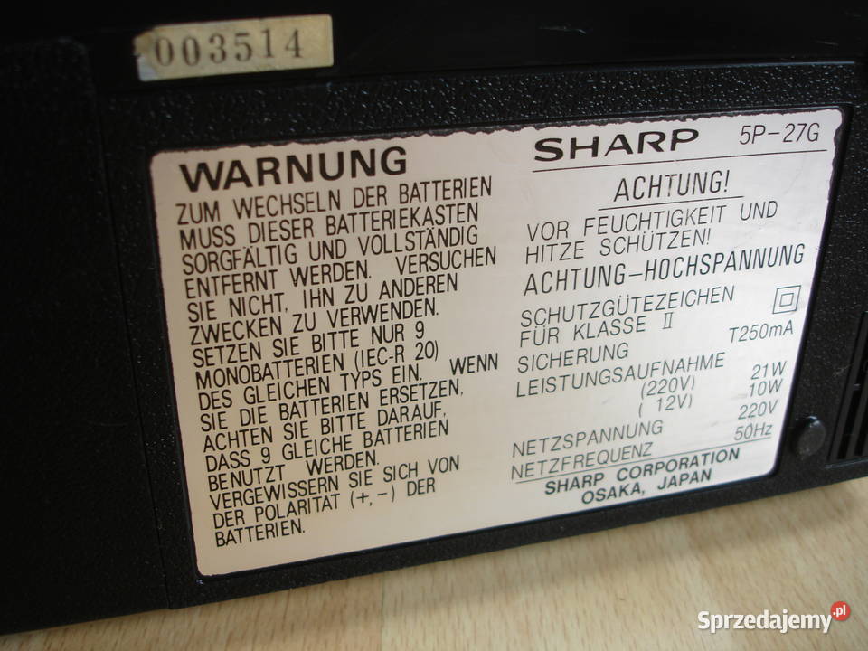 Radiomagnetofon z TV SHARP 5P27G