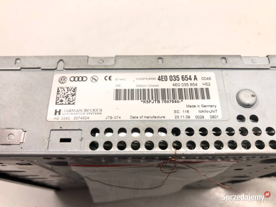 CZYTNIK MMI MULTIMEDIA AUDI A6 C6 4E0035654A osobowe Nawigacje fabryczne