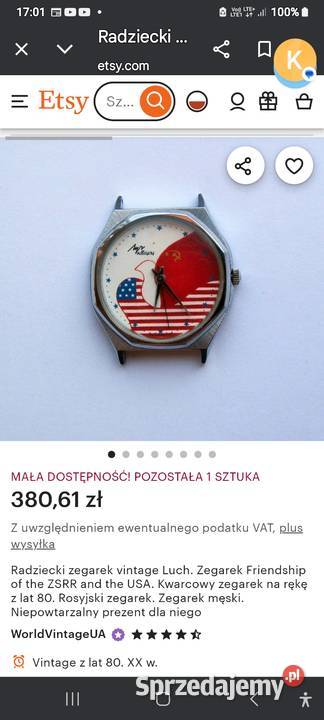 Zegarek radziecki Vintage z lat 80tych Kościan