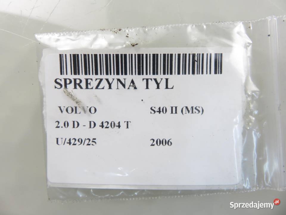 SPRĘŻYNY TYŁ VOLVO S40 II 16 D