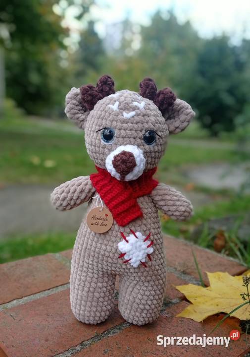 Maskotka jelonek na szydełku handmade Katowice