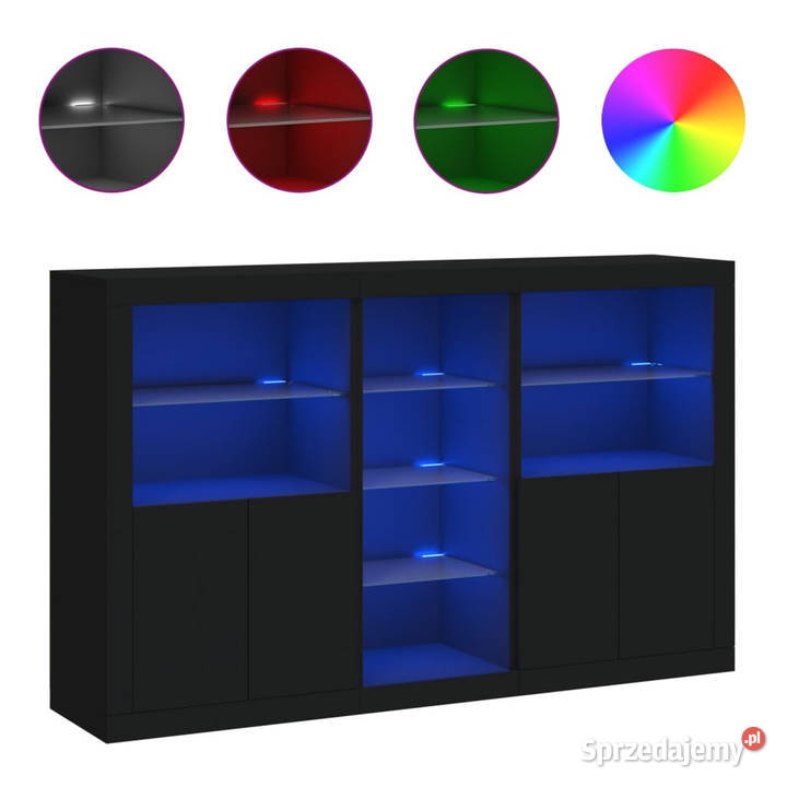 Szafka z oświetleniem LED czarna 162x37x100 Warszawa