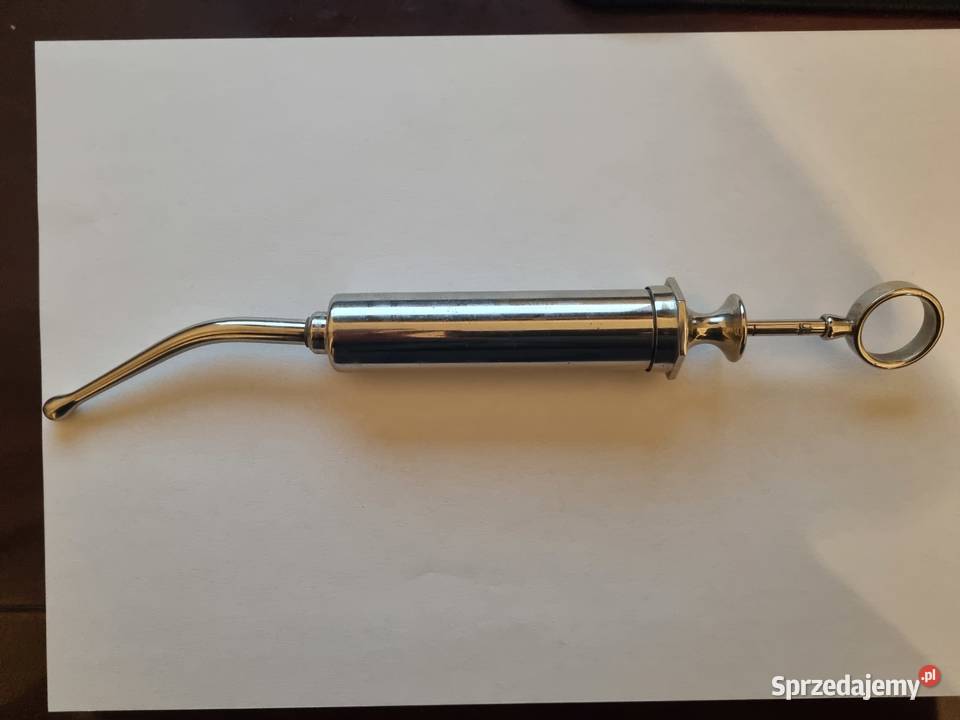 Antyczna zabytkowa strzykawka metalowa Lublin