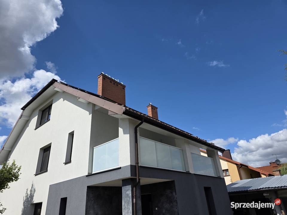 Balustrada barierka aluminium szkło biała Łuków