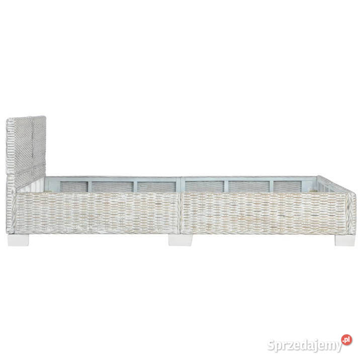 Rama łóżka szara naturalny rattan 140 x 200 210cm Warszawa