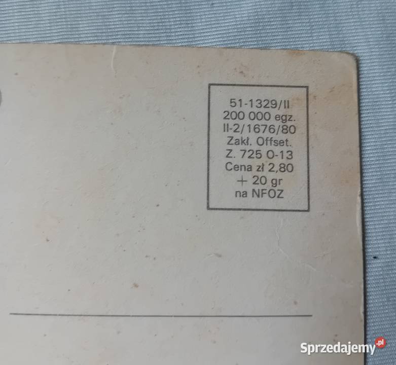 Pocztówka wielkanocna z pisankami KAW 1980 r Koźminek