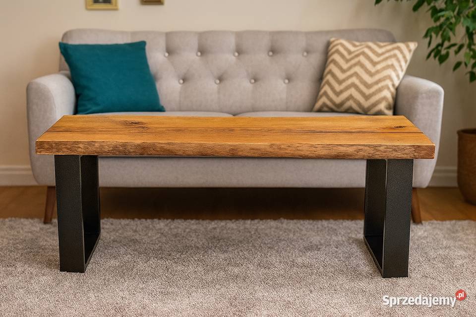 Stolik Kawowy Dębowy LOFT Ława 100 Lite Drewno 50cm Stoliki kawowe i ławy Toruń