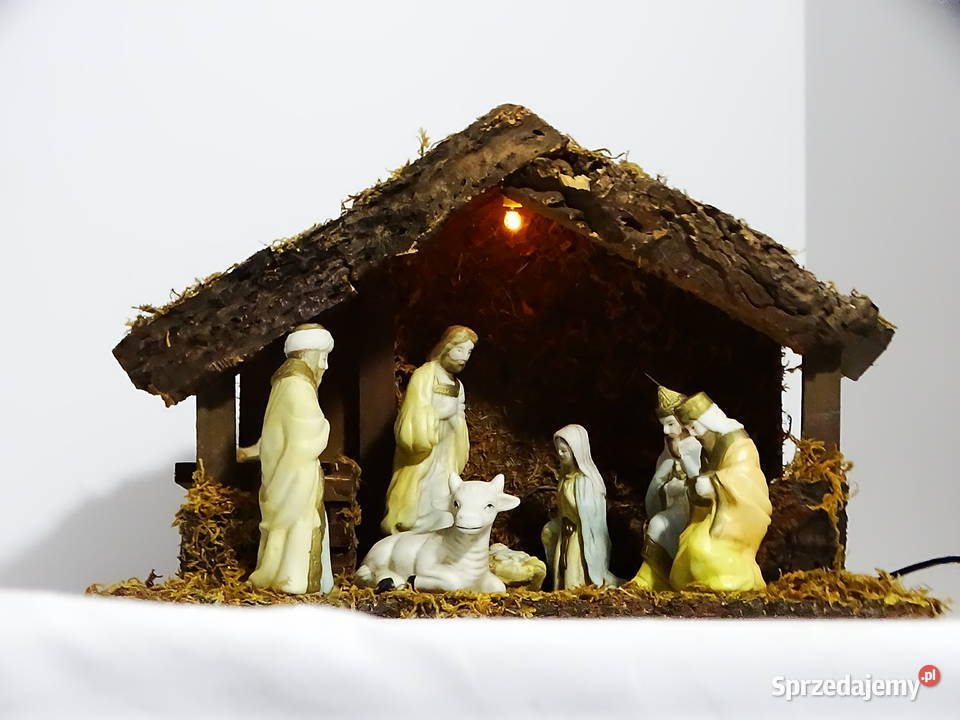 Szopka bożonarodzeniowa z figurkami tradycyjna Biłgoraj