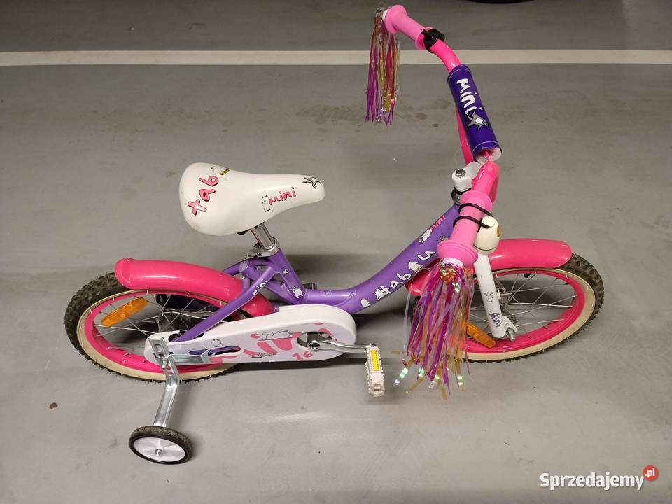 Rower dziecięcy fioletoworóżowy koła 16 kółka mazowieckie sprzedam