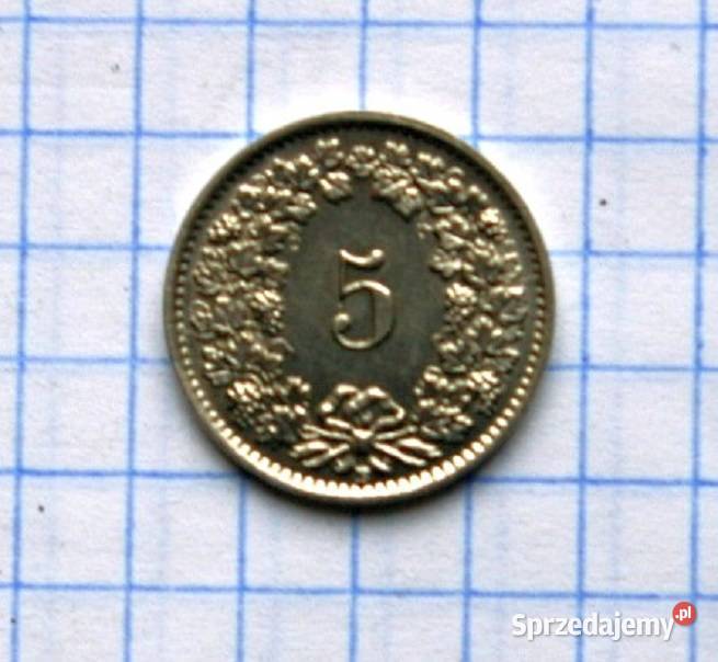 5 RAPPÓW 5 CENTYMÓW 1934 SZWAJCARIA Piszczac