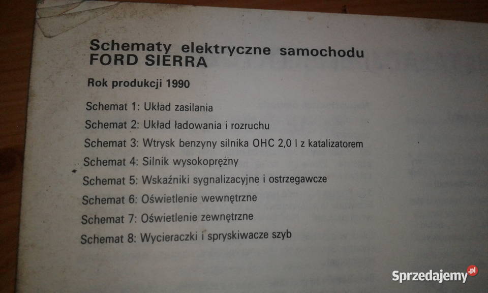 Ford Sierra Książka i schematy elektryczne Gorzyce