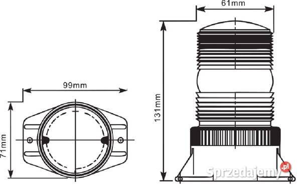 Lampa błyskowa LED 10110V przykręcana LA20061 Kamionna