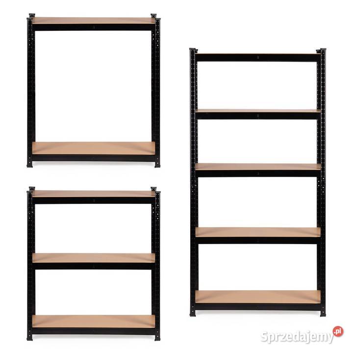 Regał magazynowy metalowy czarny 2w1 5 jasnych Poznań