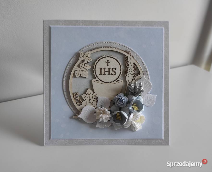 Kartka ręcznie robiona na Komunię Świętą z Łódź