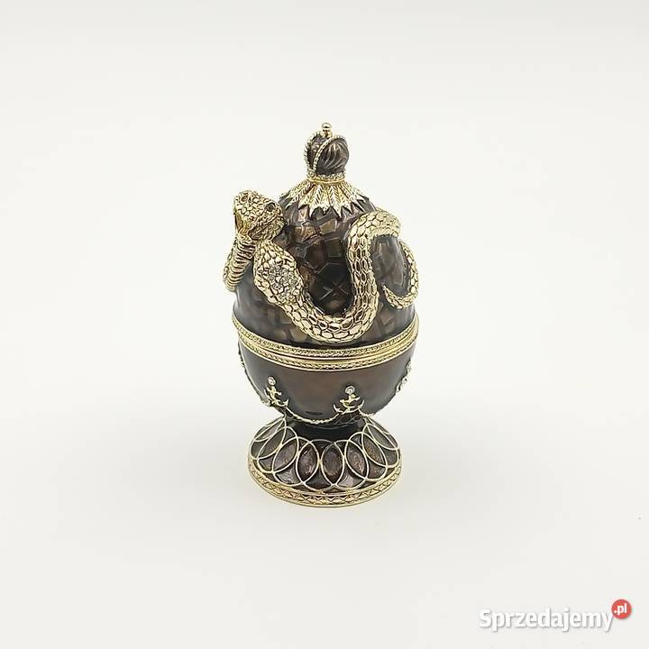 Jajko jajo faberge pojemniki szkatułka brąz styl Zawiercie