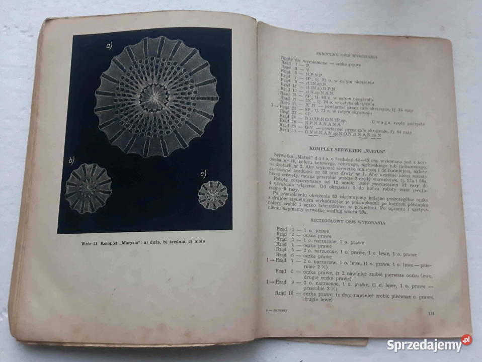 Serwety wykonane na drutach Wera Tuszyńska 1960 Antyki, Sztuka, Kolekcje Łódź sprzedam