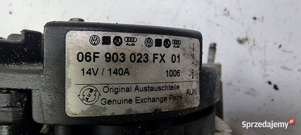 ALTERNATOR AUDI A3 8P 06F903023FX osobowe Lipno sprzedam