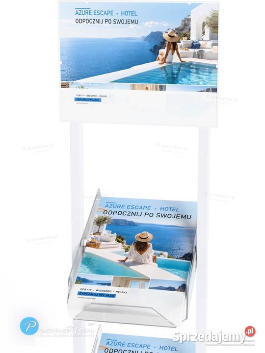 Biały stojak na katalogi A4 z kieszeniami plexi Warszawa sprzedam