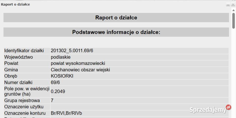 Działka siedlisko 76zł/m2 Ciechanowiec