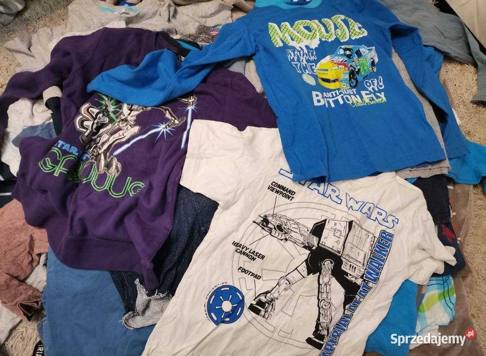 Paka ubrań chłopca 122 128 nowe markowe 90 sztuk