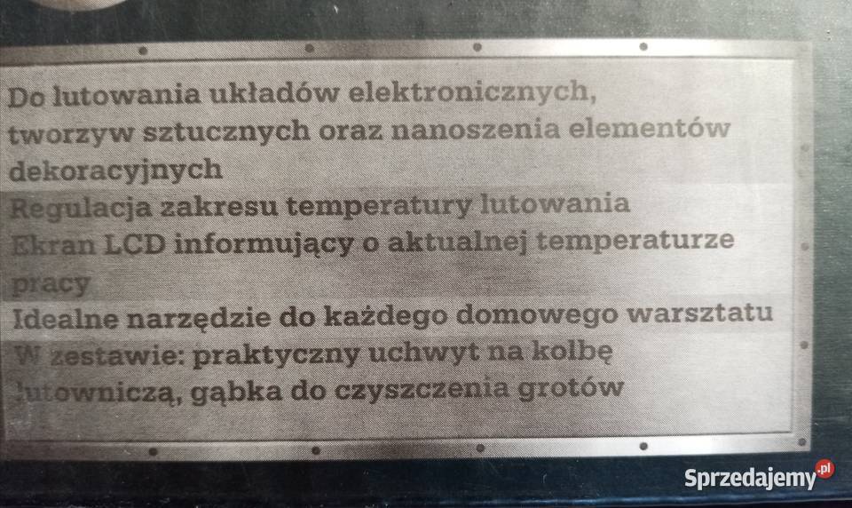 Stacja lutowniczacynagroty Nie Używana Wieliczka