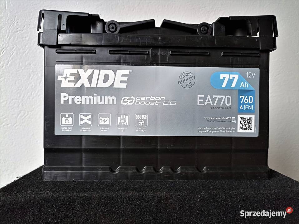 Akumulator 77Ah 760A Exide Premium EA770 lubelskie Zamość sprzedam