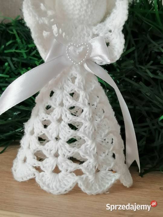 Aniołek biały szydelkowy na choinkę Dekoracja Katowice