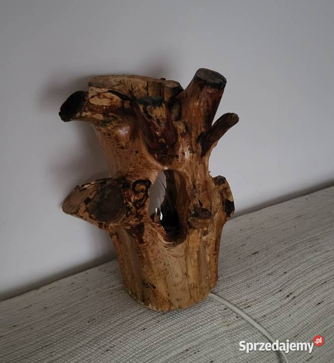 Lampa stojąca drewno handmade Lampy stołowe i nocne małopolskie