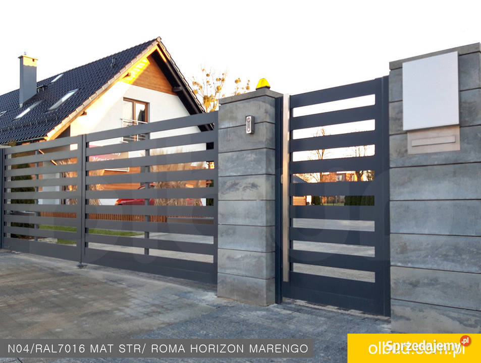 Ogrodzenie nowoczesne poziome grafitowe ALFEN Ogrodzenia i bramy Chwaszczyno