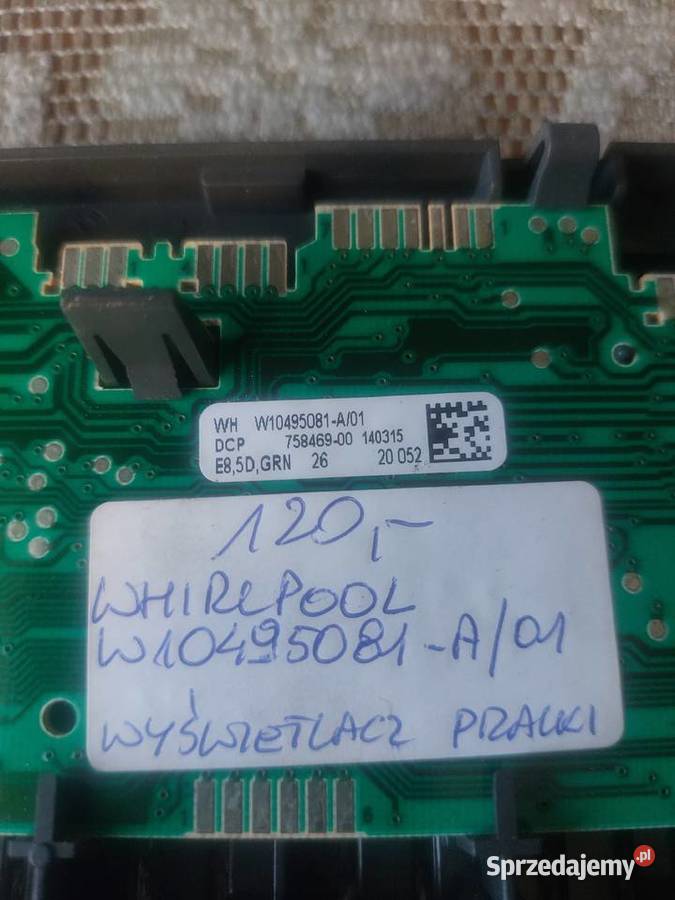 WHIRLPOOL W10495081A01 WYŚWIETLACZ PRALKI