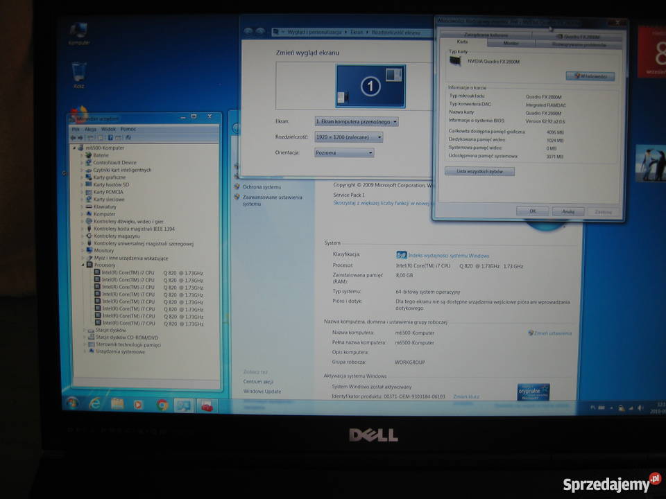 Laptop dell aluminiowy 173 FHD 4k I7 8watkow Częstochowa