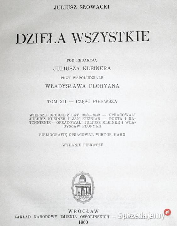 Juliusz Słowacki Dzieła wszystkie Tom 12 Cześć1 Chełm