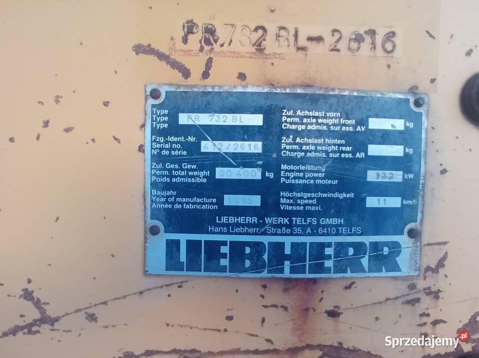 Spychacz Liebherr 732BL świętokrzyskie Suchedniów
