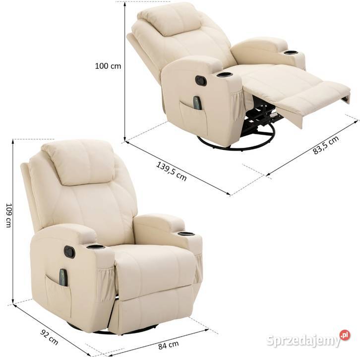 Fotel z masażem z funkcją ogrzewania Pozostałe Brzesko