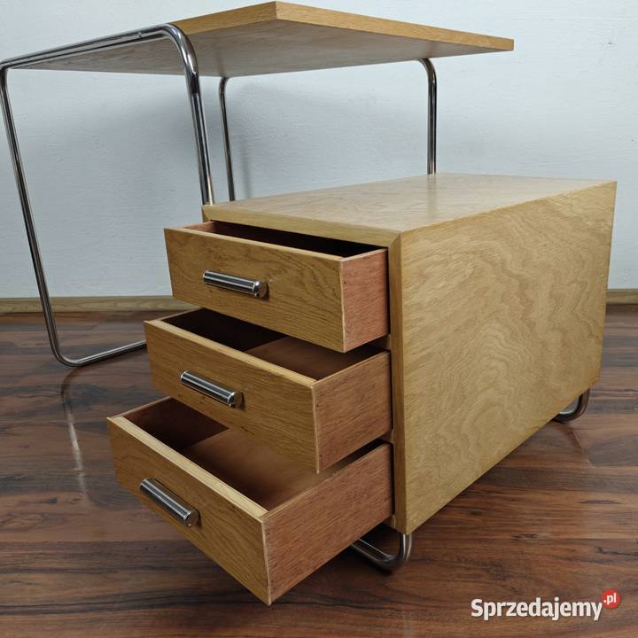 Biurko Chrom Dąb Modernizm Bauhaus Art Deco