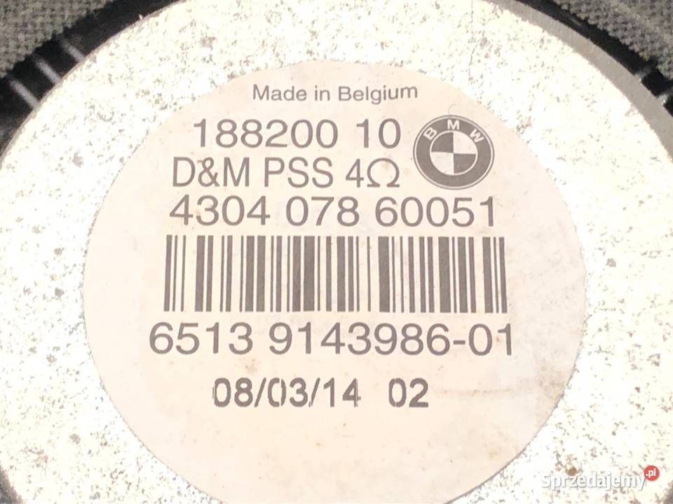 GŁOŚNIKI KOMPLET BMW E87 9143986 Hatchback 0313 Części samochodowe